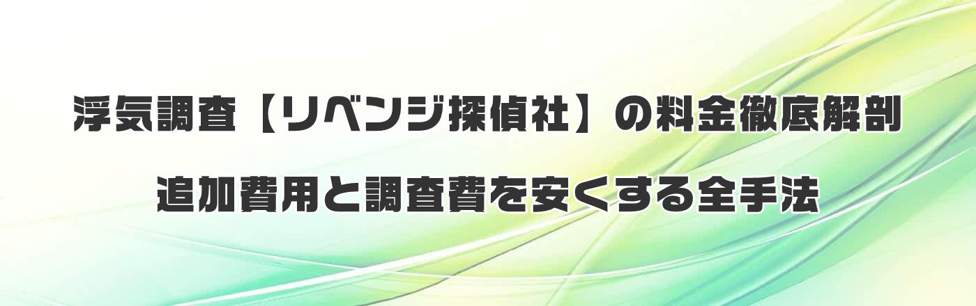 浮気調査【リベンジ探偵社】の料金徹底解剖:追加費用と調査費を安くする全手法